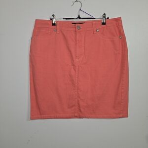 P#68‎ Nine West Jeans Size 14 Women Coral Denim Skirt
